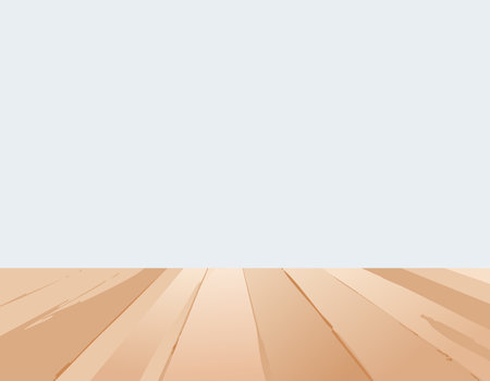 Minimal wooden floor with smooth pastel background, designed for presentations or promotional materials.のイラスト素材