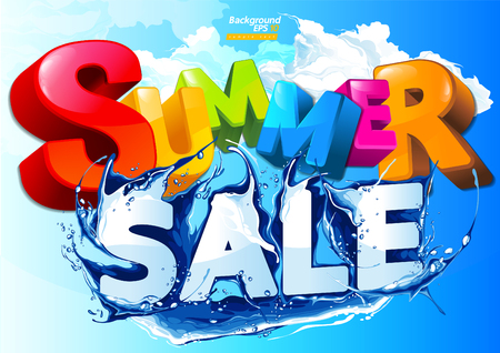 Vector Summer Sale Water Waveのイラスト素材