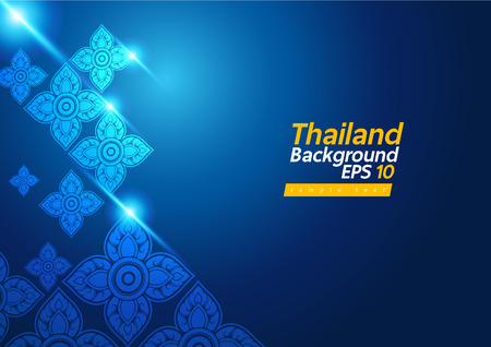 Thailand art on blue vector backgroundのイラスト素材