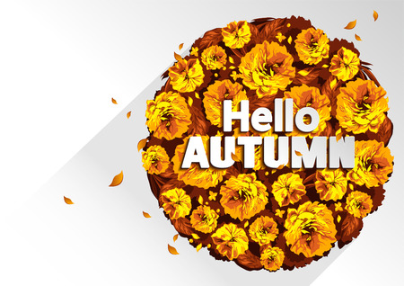 Hello Autumn illustrationのイラスト素材