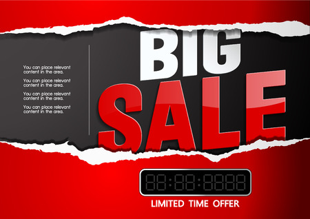 Big Sale limited time offer. Tear the price.vector illustration background.You can place relevant content in the area.のイラスト素材