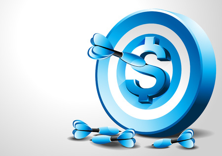 Dartboard Dollar Business Background Vectorのイラスト素材