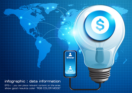 infographic Light bulbs Business. vector illustration.のイラスト素材