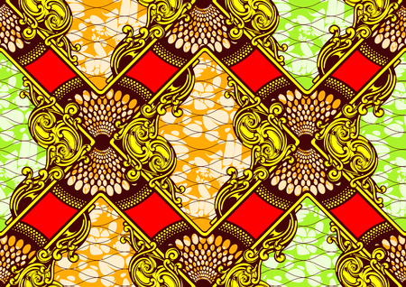 Textile fashion african print fabric super wax. vector illustration file.のイラスト素材