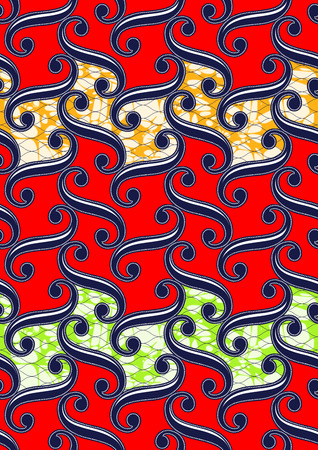 Textile fashion african print fabric super wax. vector illustration file.のイラスト素材