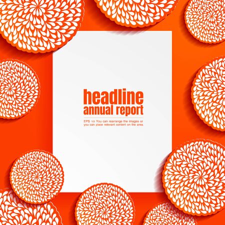 paper art abstract background, flyer brochure design, layout template background,  Business Vector illustration, you can place relevant content on the area.のイラスト素材