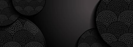 Black Background,  paper art abstract vector illustration.