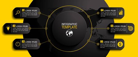 infographics business chart design template. You can place relevant content in the area, vector illustration.のイラスト素材