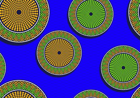 Circle african fashion seamless pattern, picture art and abstract color background, vector illustration file. のイラスト素材