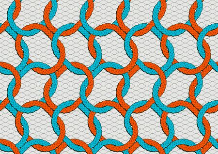 Rope tied together seamless pattern, african fashion picture art and abstract color background, vector illustration file.のイラスト素材