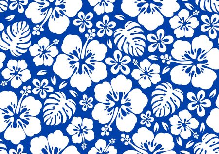 hibiscus hawaii seamless pattern, fashion background.のイラスト素材