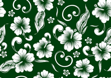 hibiscus hawaii seamless pattern, fashion background.のイラスト素材