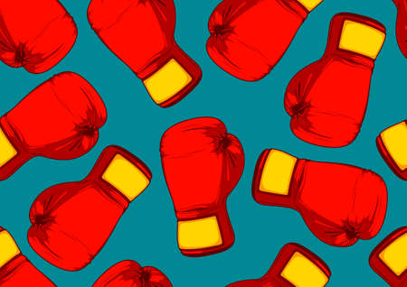 Boxing mitt seamles pattern, picture art and abstract background.のイラスト素材