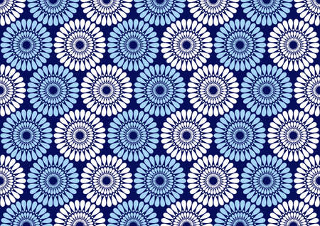 African circle fabric pattern, picture art and abstract background.のイラスト素材
