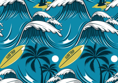 hawaii seamless pattern, fashion background.のイラスト素材