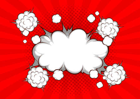 comic templat, speech bubble background design, pop art illustration.のイラスト素材