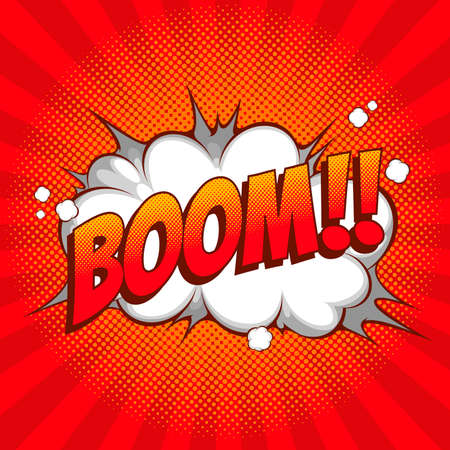 Boom speech bubble Comic background.