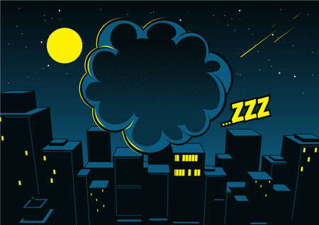 Night City Background, Comic background, illustration of buildings.のイラスト素材