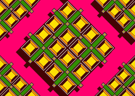 geometric shape square, african seamless pattern, picture art and abstract background.