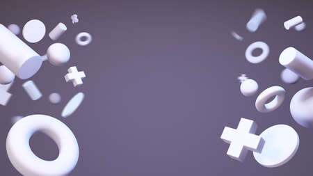 3d render of geometric shape templat background.