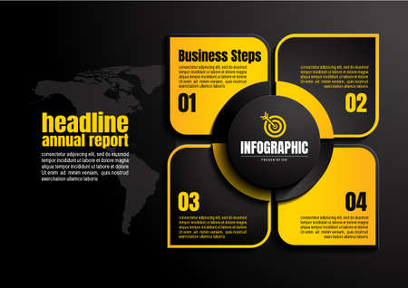 infographics business, process chart design template for presentation, abstract timeline elements.のイラスト素材