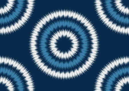 Circle Ethnic pattern Tie Dye or Aztec style, Folk embroidery.のイラスト素材