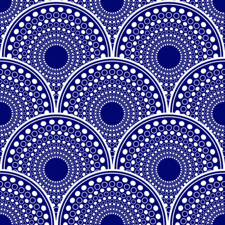 circle seamless pattern, Folk motifs intricate shapes, Folk embroidery.のイラスト素材