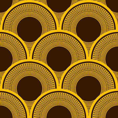 circle seamless pattern, Folk motifs intricate shapes, Folk embroidery.のイラスト素材