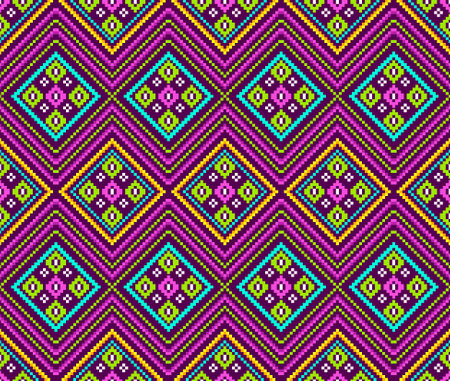 Embroidery Ethnic Pattern Geometric Print design, picture art and abstract background.のイラスト素材