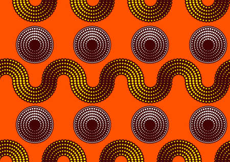 African textile fashion seamless pattern, circle dots, picture art and abstract background.のイラスト素材