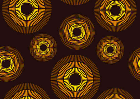 seamless pattern of african abstract circle, abstract art and background, fashion artwork for print, vector file eps10.のイラスト素材