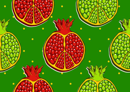 pomegranate fruit seamless pattern,abstract image and background, fashion artwork for printのイラスト素材