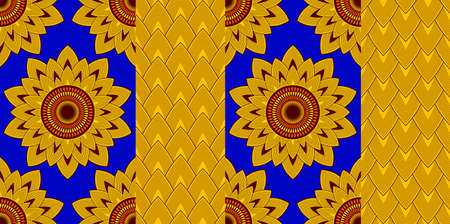 seamless pattern of african textile art, stripes abstract image and background, fashion artwork for print, vector file eps10.のイラスト素材