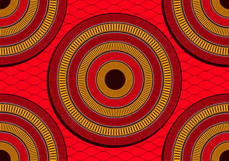 seamless pattern of african textile art, circle abstract image and background, fashion artwork for print, vector file eps10.のイラスト素材