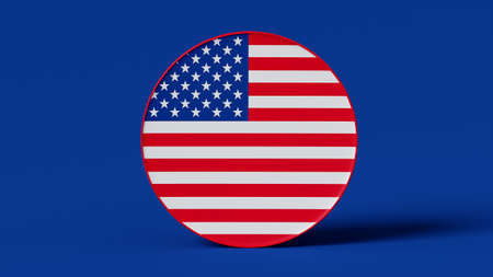 3d rendering mockup national flag in a circle display, united states of america 4th July independence day, background for Banner Advertisingの写真素材