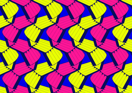 africa seamless pattern vibrant colours, textile art, tribal abstract hand-draw curve line image and...