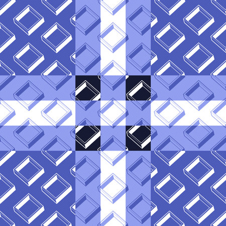 plaid pattern with square cartoon graphic embroidery pattern, texture fashion artwork for print,...