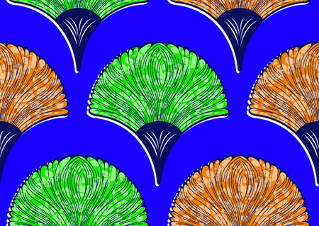 abstract african pattern background, textile art, tribal abstract hand-draw, summer fashion artwork for Fabric print, clothes, scarf, shawl, carpet, bag&#xA;のイラスト素材