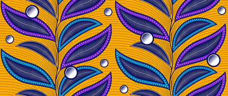 abstract leaf african pattern background, creeping vine, textile art, tribal abstract hand-draw, hawaii summer fashion artwork for Fabric print, clothes, scarf, shawl, carpet, bagのイラスト素材