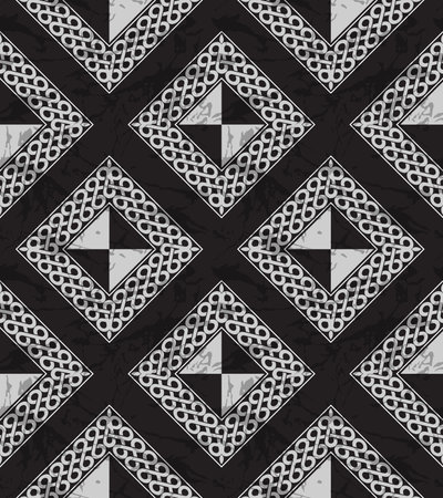 Africa geometric fabric patterns, ethnic textile art for trendy clothing and bag printing. Modern graphic rectangles create a fashionable artwork.のイラスト素材