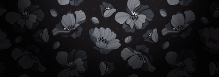 Luxury Retro Flower Wallpaper Background, Royal Banner Template for Boutique Websites, Classic 60s...
