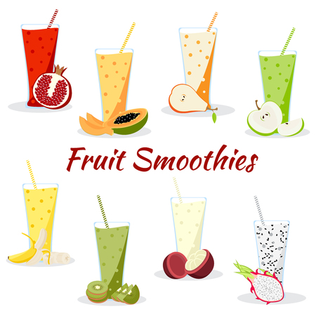 Cartoon smoothies set.のイラスト素材