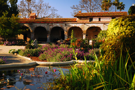 Courtyard at Mission San Juan Capistranoの写真素材
