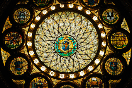 Stained Glass Design in the Rotunda of the Massachusetts State House, Bostonのeditorial素材