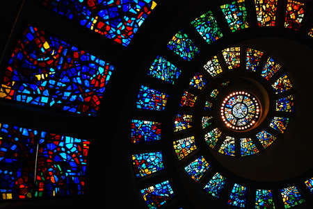 Circular Stained Glass of the Thanksgiving Chapel, Dallasの写真素材