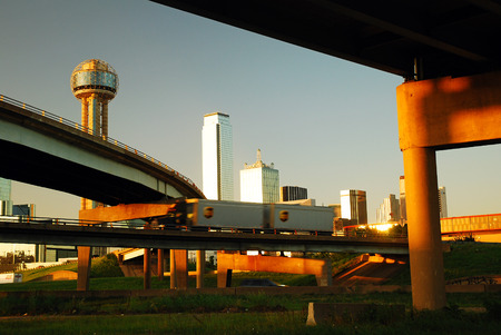 Dallas as Seen from the I-35 Overpassの写真素材