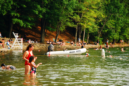 Summer Day at Walden Pond, Massachusettsのeditorial素材