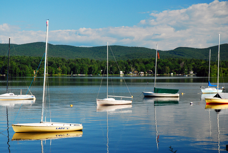 An Idyllic day on the Lake in the Berkshire Mountains, Massachusettsのeditorial素材