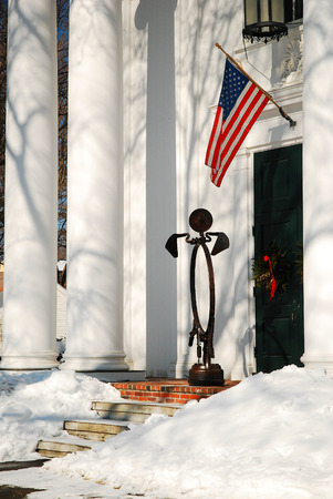 Deerfield Church, Christmasの写真素材