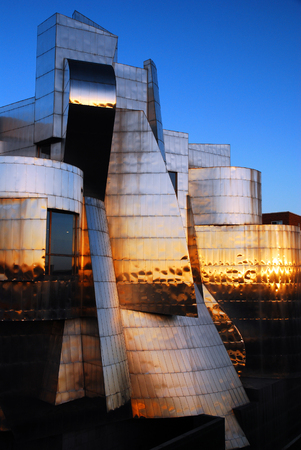 The Frederick R Weisman Art Museum, Designed by Frank Ghery, on the Campus of the University of Minnesotaのeditorial素材